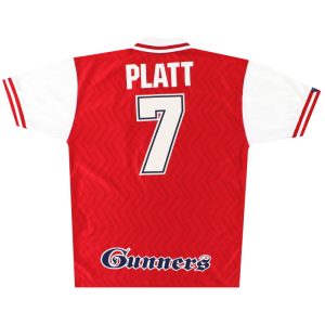1996-98 Arsenal Nike Home Shirt Platt #7 L - Arsenal / Excellent / Large