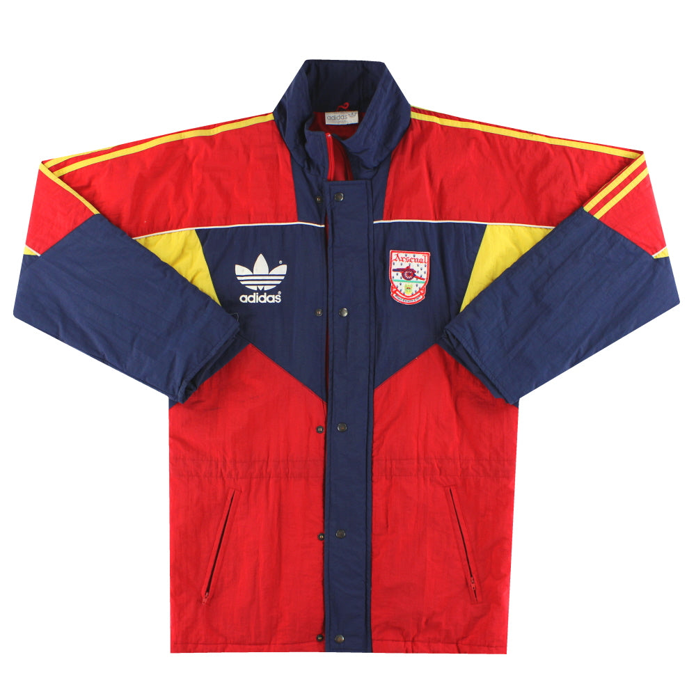 1990-92 Arsenal adidas Bench Coat S - Arsenal / Very good / Small