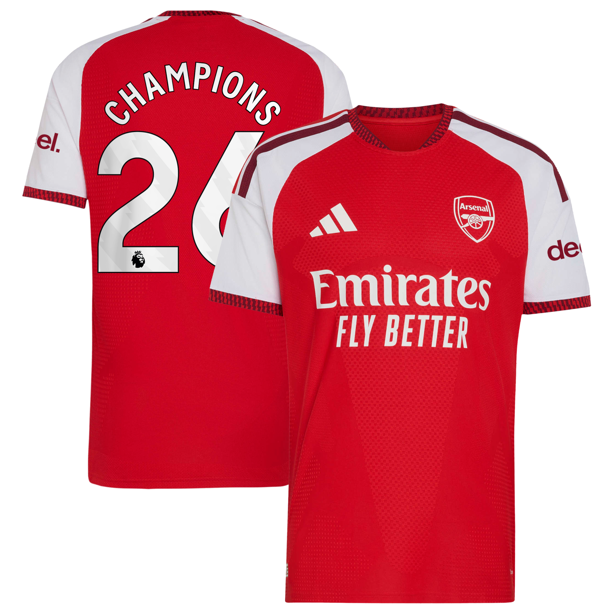 Arsenal adidas Home Authentic Shirt 2026-27 with Champions 26 printing