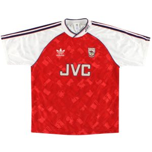 1990-92 Arsenal adidas Home Shirt L - Arsenal / Excellent / Large