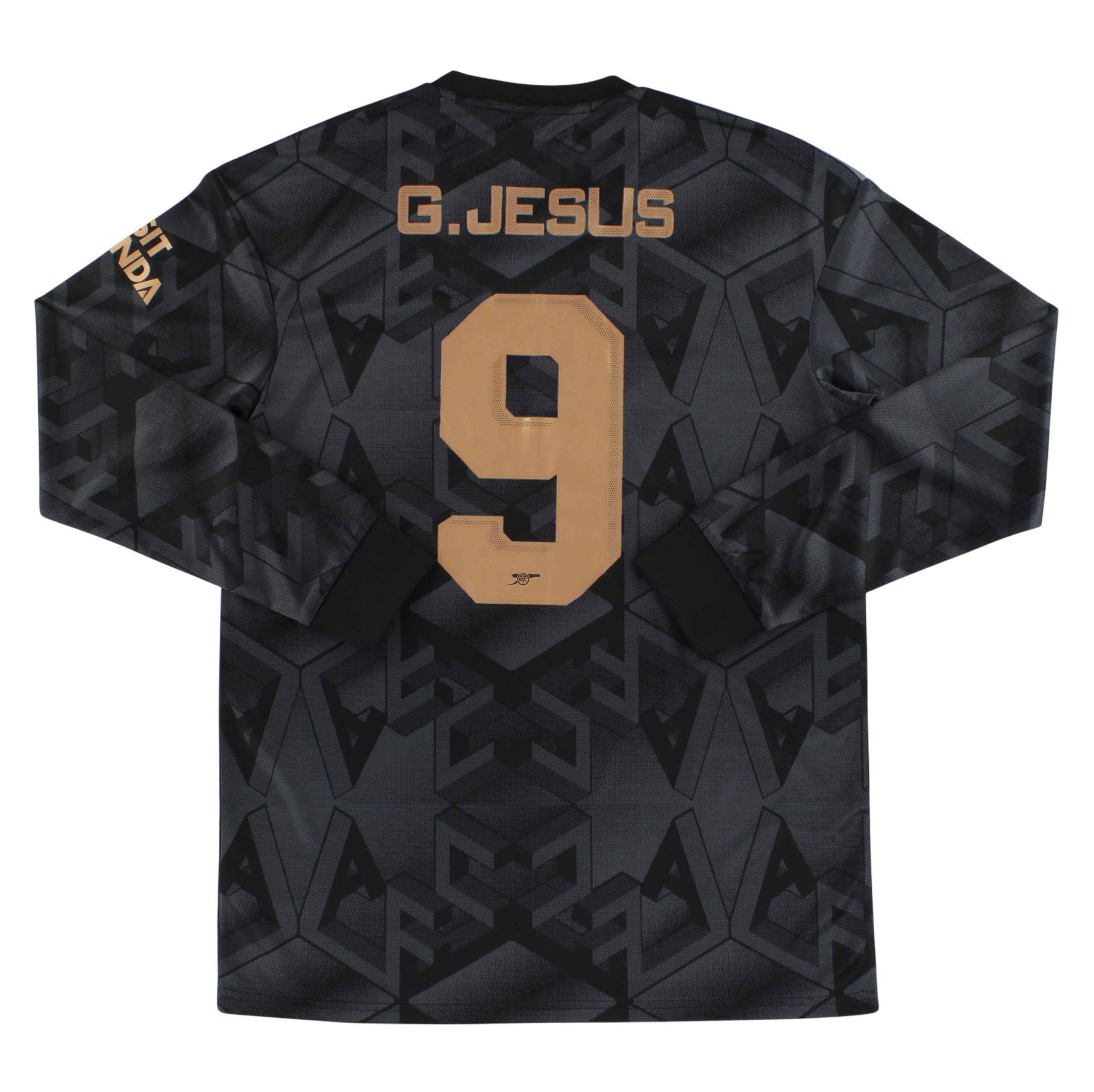 2022-23 Arsenal adidas Away Shirt G. Jesus #9 L/S *Mint* M - Arsenal / Mint / Medium