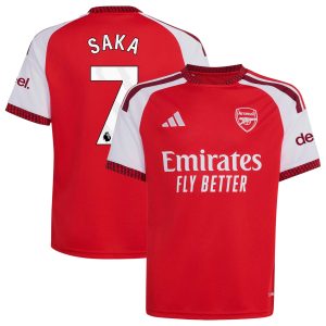 Arsenal adidas Home Shirt 2026-27 - Kids with Saka 7 printing